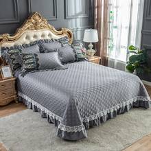 Colcha acolchada de algodón egipcio, cubierta de cama de lujo, Sábana, colcha, fundas de almohada, color gris, rojo, rosa, azul, verde, 40 2024 - compra barato