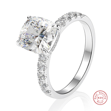 Anel 100% de prata esterlina 925 com pedras preciosas simula o diamante, joia fina para casamento e noivado para presente 2024 - compre barato
