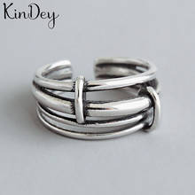 Kindey-anillos de cadena de capas de Color plateado para mujer, joyería de compromiso, anillos abiertos para dedos 2024 - compra barato