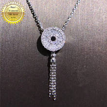 Collar de diamantes naturales de oro blanco de 18K 100%, todos uso, Diamante de 0,28 CT y con certificado HM02 2024 - compra barato