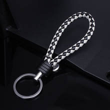 1 PCS PU Leather Braided Woven Rope keychain DIY Bag Pendant Key Holder Bag Car Trinket Keyring For Men Women Key Chains 2024 - buy cheap