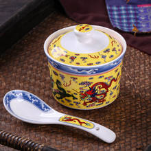 Juego de vajilla de cerámica de Jingdezhen, cuencos para estofado, cuencos chinos para sopa, contenedor de comida de china, cuencos para postre, accesorios de cuchara, 2 uds. 2024 - compra barato