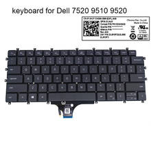 Teclado iluminado dell latitude 7520, 9510, 9520 ne, para computadores nórdicos, inglês, peças para laptop, 0hw7kv 01 jy 2024 - compre barato