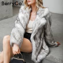 BerryGo Casual faux fur winter warm coats women Loose thick long fur outerwear overcoat Plus size streetwear female soft coats 2024 - buy cheap
