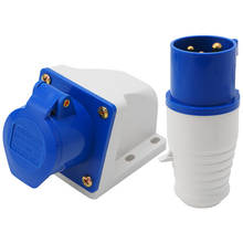 16 Amp 3 Pin Industrial Plug+Socket 220-250V Weatherproof IP44 2P+E 3Phase 16A 2024 - buy cheap