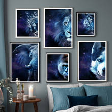Elephant Lion Tiger Wolf Leopard Abstract Wall Art Canvas Painting Nordic Posters And Prints Wall Pictures For Living Room Decor 2024 - buy cheap
