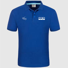 Высокое качество, логотип HKS, поло, классический бренд, Мужская рубашка поло, мужская повседневная однотонная хлопковая рубашка поло с коротким рукавом 2024 - купить недорого
