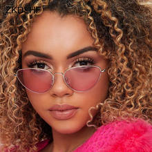 Brand Designer Cat Eye Style Sunglasses Woman Luxury Metal Sun Glasses Female Fashion Candies Mirror Retro Outdoor Oculos De Sol 2024 - buy cheap