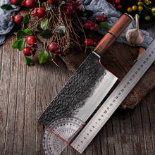 Cuchillo forjado hecho a mano para Chef chino, utensilio de acero inoxidable para cortar carne, verduras, filetes de pescado 2024 - compra barato