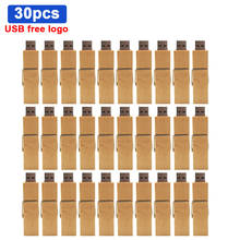 30pcs logo free wood pen drive 32GB chiavetta usb flash drive 64GB 128GB cle usb memory 16GB 8GB pendrive memoria usb 2.0 stick 2024 - buy cheap