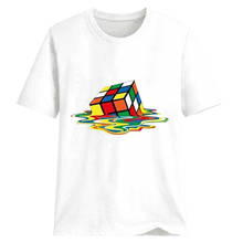 Camisetas estampadas de cubo de Rubik para Mujer, Tops, Camisetas de Manga Corta para Mujer, camiseta informal de Big Bang Theory, ropa de calle de algodón para Mujer 2024 - compra barato
