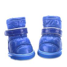 New Dog Shoes 4pcs\lot Blue Puppy Pet Dog Winter Shoes Sport Casual Anti-slip Boots Thicker Cotton Shoes For Chihuahua XXL 2024 - buy cheap