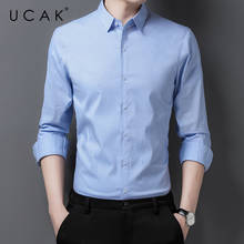 UCAK Brand Streetwear Long Sleeve Shirt Men Clothes Spring Autumn New Arrival Casual Turn-down Collar Striped Shirts Homme U6161 2024 - buy cheap