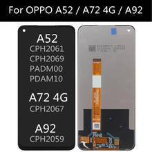 6,5 "Тонкий Высококачественный защитный чехол для OPPO A72 CPH2067 A92 CPH2059 A52 2020 CPH2069 Realme 6 RMX2001 ЖК-дисплей Дисплей кодирующий преобразователь сенсорного экрана в сборе Замена 2024 - купить недорого