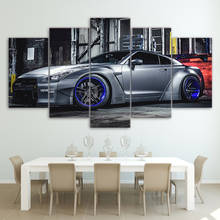 5 peças nissan gtr r35 5 pintura hd impresso foto emoldurado fotos modulares da arte da parede da sala de estar decoração do cartaz do carro dos esportes da lona 2024 - compre barato