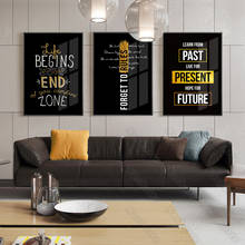 Modern Style Canvas Painting Poster Black Background White Yellow Motivated Quotas Live for Present for Home Rooms Wall Decortio 2024 - buy cheap