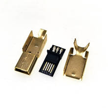 Miniconector USB, chapado en oro, 3 en 1, 5 pines, 5P, conector macho, 100 juegos 2024 - compra barato