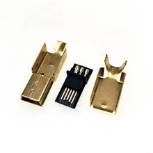 100sets gold plating 3 in 1 Mini USB Jack 5Pin 5P USB male plug connector 2024 - buy cheap