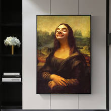 Funny spoof Mona Lisa Leigh Bean Mr. Portrait Portrait Canvas Painting Mural Poster Wall Painting Living Room Decoration Painti 2024 - buy cheap