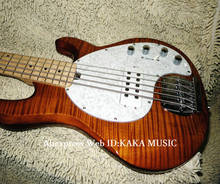 New Arrival Brown Flame Top Back Electric Bass 5 strings Maple Fingerboard 2024 - buy cheap
