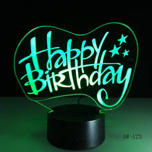 The Happy Birthday Colorful 3D Light Touch Acrylic Lights LED 7 Colors B-day present Night Lamp Remote Control Lighting Gifts123 2024 - buy cheap