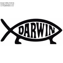 Volkrays Creative Car Sticker Darwin Fish Accessories Reflective Waterproof Accessories Sunscreen Cartoon Vinyl Decal,4cm*12cm 2024 - buy cheap