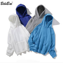BOLUBAO Men Hooded Hoodies Sweatshirts Winter Brand New Fashion Men's Solid Color Sweatshirt Plus Velvet Warm Hoodie Male 2024 - buy cheap