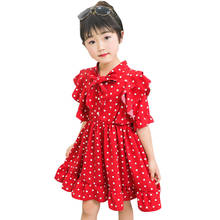 Dress For Girls Dot Pattern Dress For Girl Casual Style Kids Dresses Summer Kids Costume 6 8 10 12 14 2024 - buy cheap