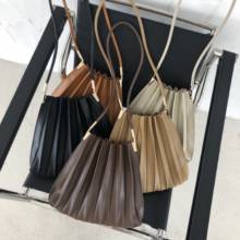 Luxury Women Handbag Soft PU Leather Fold Ladies Shoulder Bucket Bags Solid Color Female Crossbody Bags Casual Tote Bolso Mujer 2024 - buy cheap