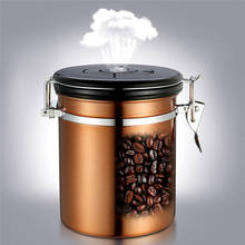Recipiente sellado hermético de acero inoxidable con cuchara, recipiente para café, azúcar, puede frascos de almacenamiento para granos de café 2024 - compra barato