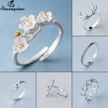 Shuangshuo-Anillo de ramas exquisitas para mujer, anillos de flor de cerezo para mujer, anillo ajustable bonito, flor de moda, anillos de mina para mujer 2024 - compra barato