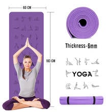 Alfombras antideslizantes de TPE para Yoga, Tapete de línea de posición de doble cara, 1830x600x6mm, Fitness, gimnasia, ejercicio, Pilates 2024 - compra barato