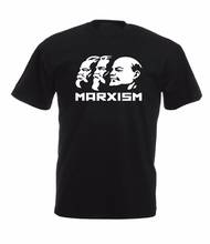 Camiseta Normal de marxismo para hombre, Camisa de algodón de manga corta con cuello redondo, ropa de calle, Rusia, Ussr, Cccp, Verano 2024 - compra barato