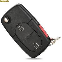 Jingyuqin Flip Remote Car Key Fob Shell For VW Volkswagen Passat Jetta Golf Beetle 3/4 Buttons Fit CR1616/1620/2032 2024 - buy cheap