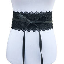Corsé ancho blanco y negro para mujer, cinturón con flores huecas, cinturón con lazo, para vestido de novia, 2021 2024 - compra barato