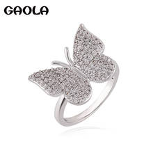 GAOLA-Anillo de circonia cúbica transparente para mujer, joya con forma de mariposa, Micro pavé, regalo de joyería, GLJ1866 2024 - compra barato