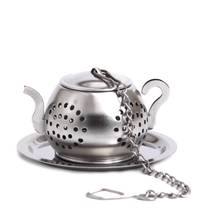 Китайский Чайный фильтр, Чайный фильтр из нержавеющей стали для церемоний, чайная посуда, мини чайный шарик с крышкой и цепочкой, ситечки для чая и заварки чая 2024 - купить недорого