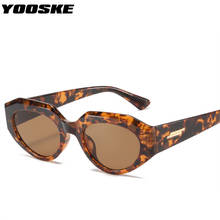 YOOSKE-gafas de sol clásicas con diseño de ojo de gato para mujer y hombre, lentes de sol de marca con diseño de ojo de gato, pequeñas, Sexy, de leopardo negro, con espejo, UV400 2024 - compra barato