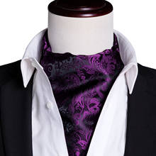 Men's Ascot Set Purple Cravat Paisley Floral Jacquard Silk Necktie Retro Tie Handkerchief Pocket Square Set for Shirt Barry.Wang 2024 - buy cheap