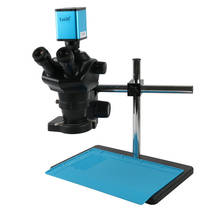 Microscópio trinocular simul-focal de zoom contínuo 8x-50x, conjunto com câmera hdmi, zoom estéreo, laboratório industrial 2024 - compre barato