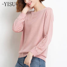 YISU Spring Thin section Women Sweater O-Neck Solid color Knitted pullove Long sleeve All-match Female Casual Loose Jumper 2024 - buy cheap