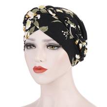 Chapéu turbante feminino muçulmano, trançado de seda, cachecol de algodão, gorro de quimioterapia, chapéu, bandana, lenço de cabeça, capa de perda de cabelo 2024 - compre barato