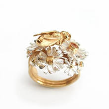 Светильник, роскошные модные женские кольца с кубическим цирконием и Пчелой, обручальное свадебное кольцо, изысканные кристаллы, подарочное кольцо 2024 - купить недорого