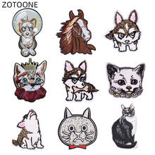 ZOTOONE Iron on Cute Cat Patch Heat Transfer Sew on Animal Badge for Clothes Jeans DIY Embroidered Patches for Kids Applique G 2024 - buy cheap