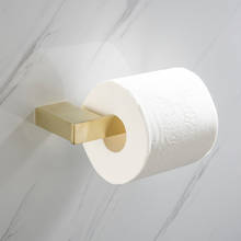 Простой 304 нержавеющая сталь матовый золотой ванная комната без крышки держатель рулона туалетной бумаги рулон крюк держатель ткани 2024 - купить недорого
