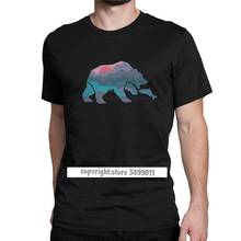 Camiseta do urso e divertido para homens, camiseta de algodão com gola em o para homens da natureza, rio, montanhas e pescaria 2024 - compre barato