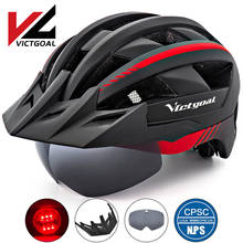 Шлем для велосипеда victgoal для мужчин и женщин MTB дорожный велосипедный шлем LED USB Перезаряжаемый легкий Горный Дорожный козырек для велосипеда велосипедный шлем 2024 - купить недорого