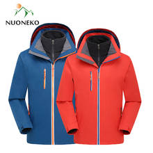 NUONEKO Men Women's Winter Waterproof 2 pieces Windbreaker Fleece Thermal Jacket Outdoor Male Camping Hiking Skiing Coat JM02 2024 - buy cheap