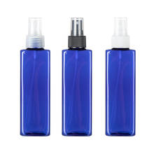 20 piezas botella de plástico vacía de 250 ml, botella cuadrada de aerosol azul, botella de PET de niebla fina, contenedor con contenedor cosmético a presión 2024 - compra barato