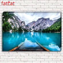 FATCAT 5D DIY Diamond Painting Alpine nature lake landscape Full Diamond Embroidery Sale Mosaic Needlework Home Decor AE1384 2024 - buy cheap